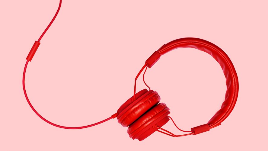czerwone słuchawki