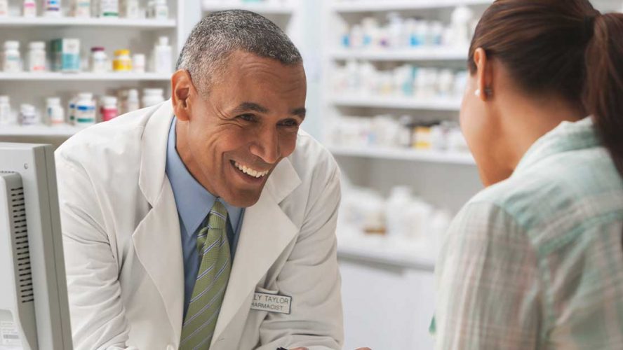Pharmacist happy to be helping client