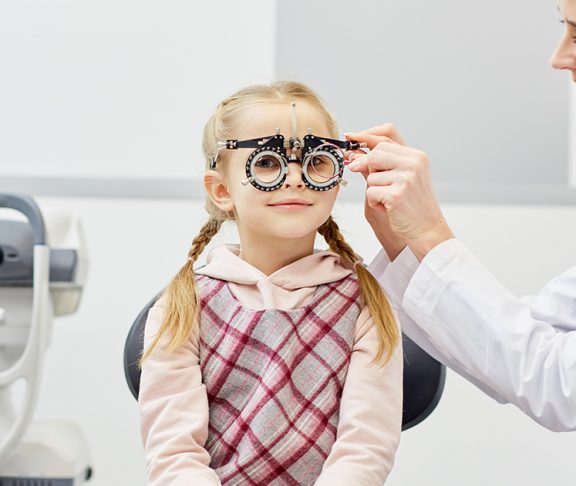 Child at optometrist