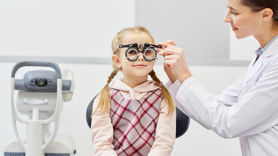 Child at optometrist