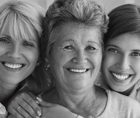 Three smiling women