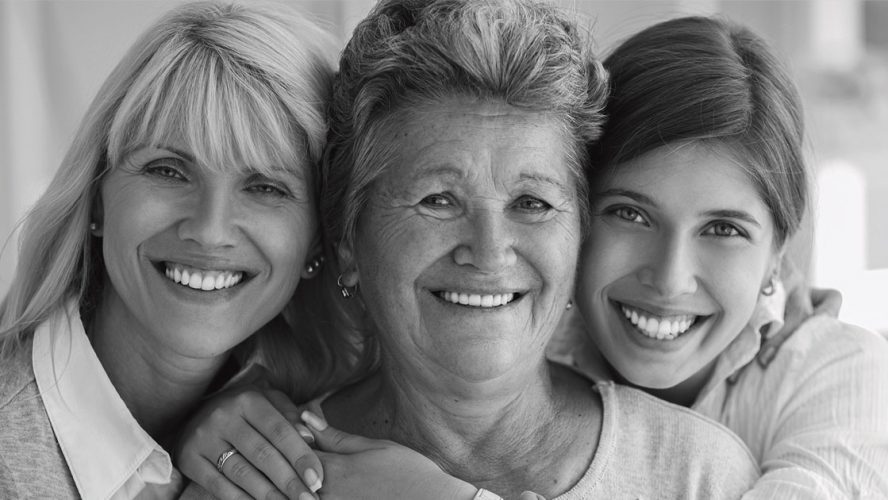 Three smiling women