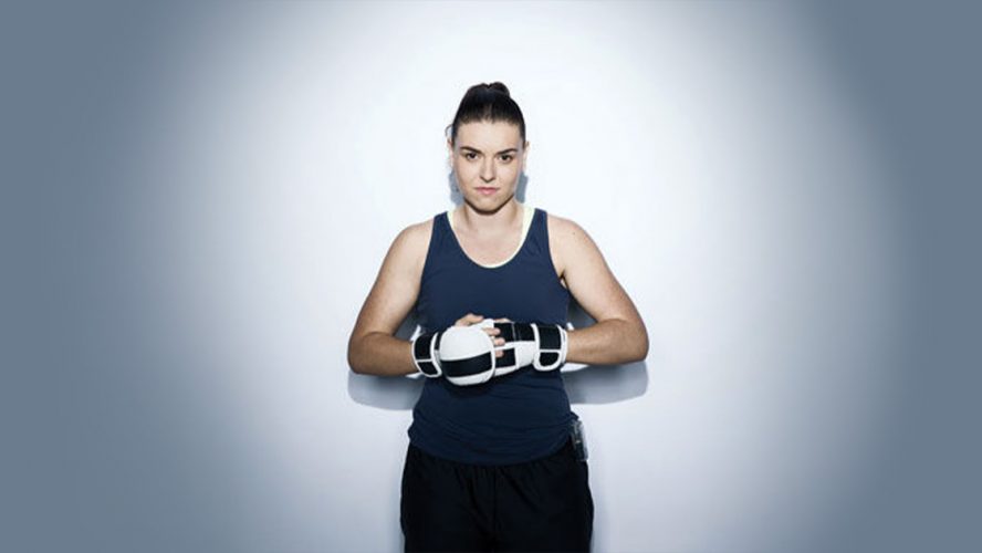 Dessi Zaharieva with boxing gloves