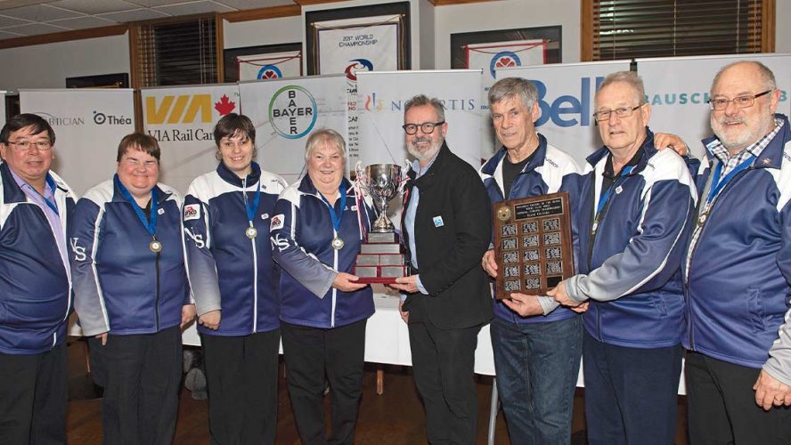 Team Nova Scotia receiving the 2019 Championship trophy