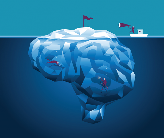 Cartoon of Brain as Iceberg
