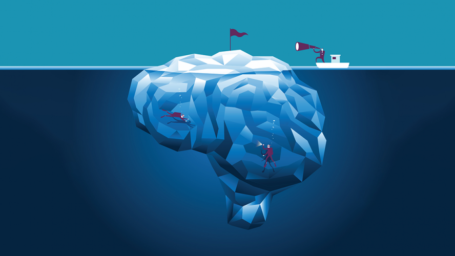 Cartoon of Brain as Iceberg