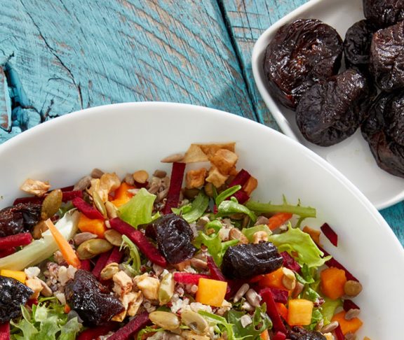 Salad and Bowl of Prunes