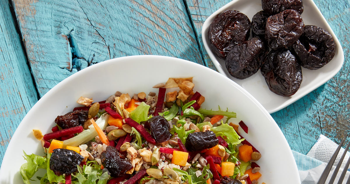 Salad and Bowl of Prunes