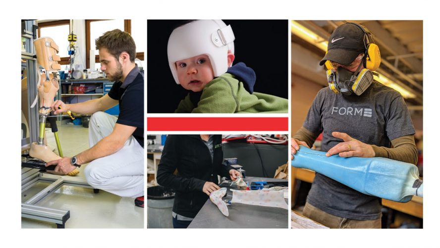 Various Pictures of workers and a baby