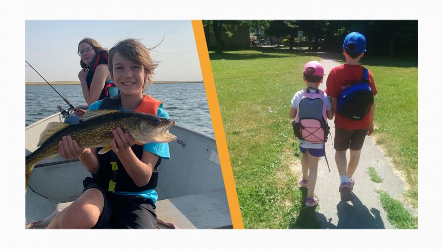 siblings fishing walking cancer care