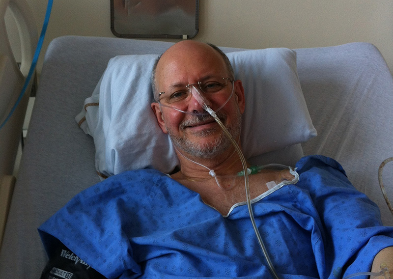 Jacques Spilka in hospital bed