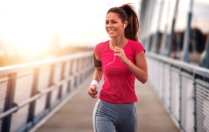 woman running for exercise after good nights' sleep