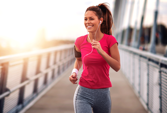 woman running for exercise after good nights' sleep