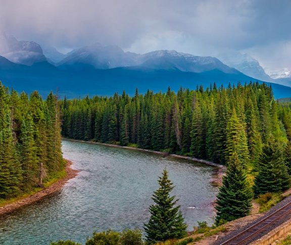Train and forests in Alberta