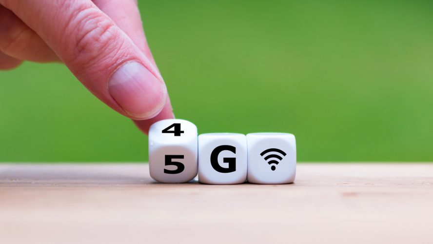 Dice with 4G written on them changing to 5G