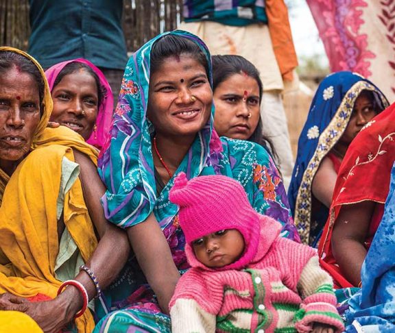 Women and a baby in Bahir, India