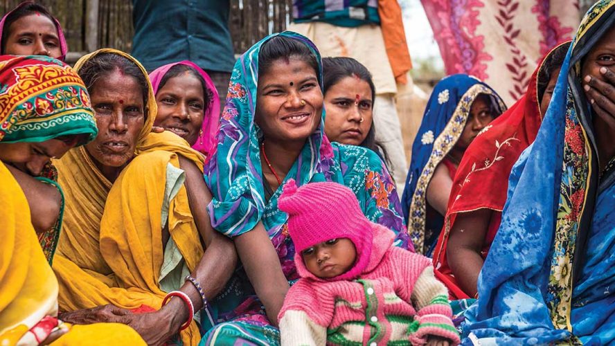 Women and a baby in Bahir, India