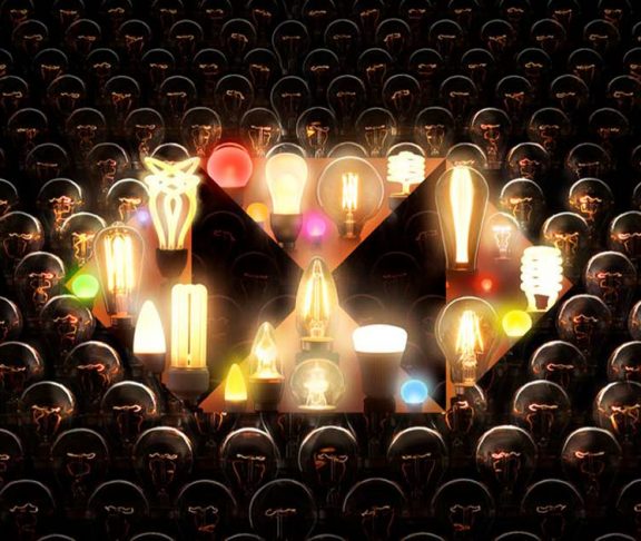 HSBC logo made of lightbulbs