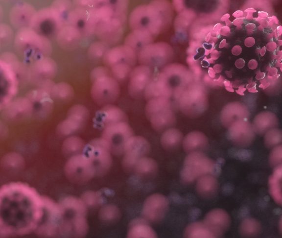 Macro-style render of coronavirus