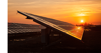 Featured - Sunrise and solar panels
