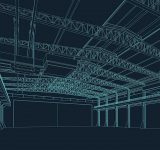3D rendering of building blueprint