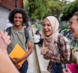 A group of students laughing
