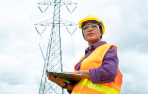 A picture of a female electrical engineer