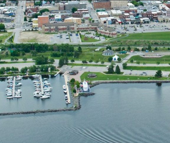 Aerial shot of North Bay