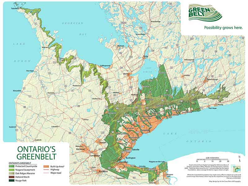 Map of Ontario's Greenbelt-Greenbelt Foundation