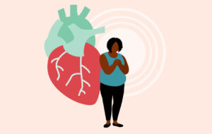 Overweight Black Woman Having A Heart Disease