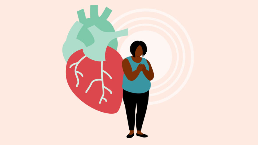 Overweight Black Woman Having A Heart Disease