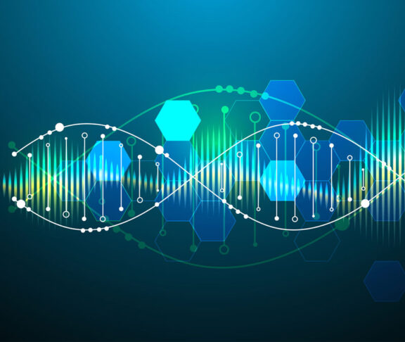 Science template, wallpaper or banner with a DNA molecules