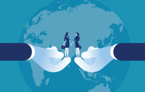 Agreement success. Business agent shaking hand. Concept business vector illustration. - stock illustration