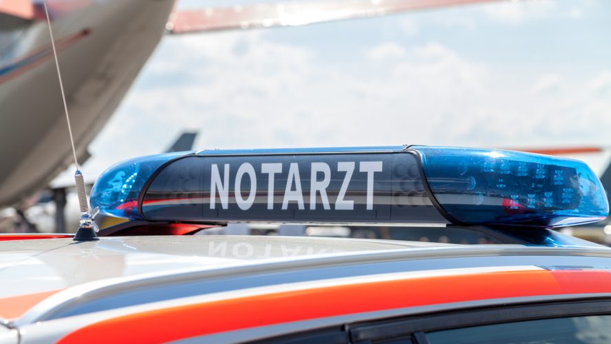 blue light bar on a german emergency car