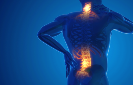Pain in the back and neck joint 3D illustration